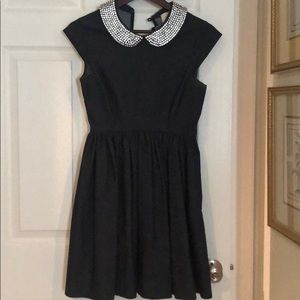 Blue denim fit and flare dress